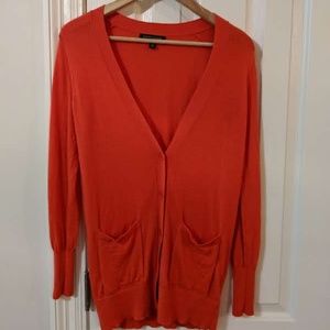 Banana Republic Orange Merino Wool Cardigan